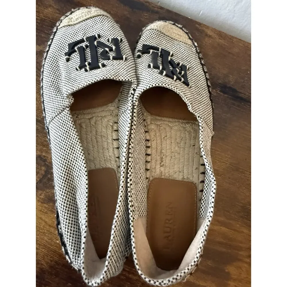 Ralph Lauren Cameryn III Canvas & Leather Espadrilles Women’s US 7.5 Shoes